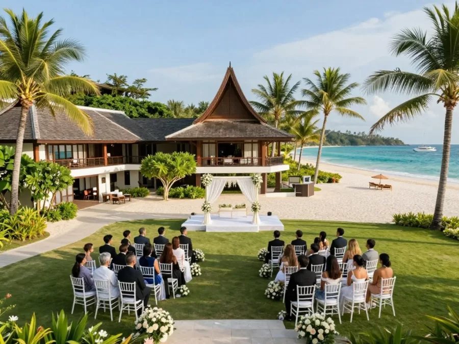 luxury beach resort wedding venue in Andaman Islands with ocean views