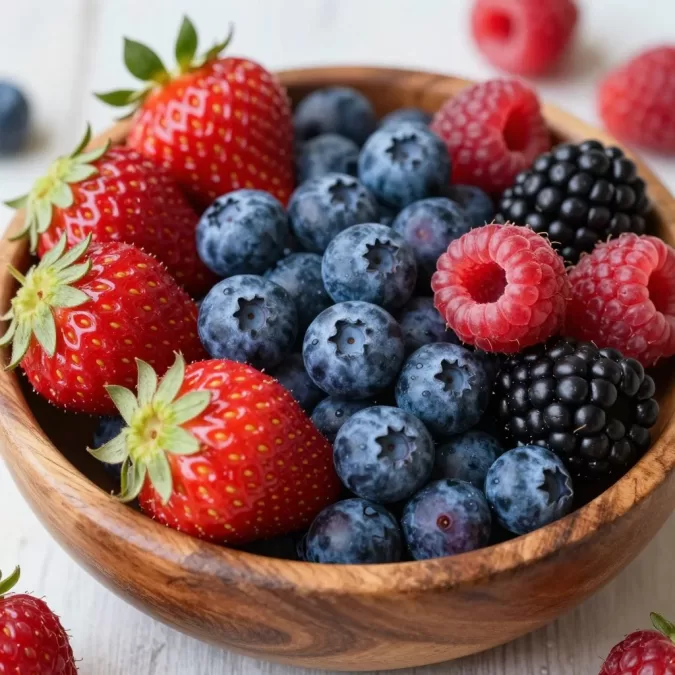 mixed berries high in fiber and low in calories
