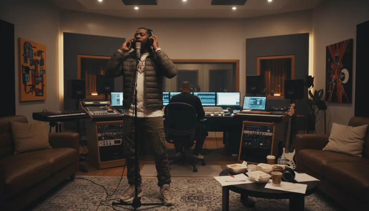 music studio recording session
