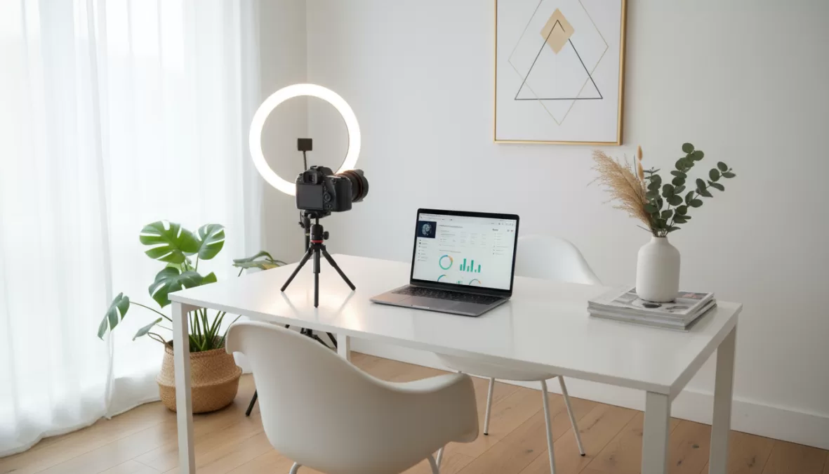 social media content creation workspace
