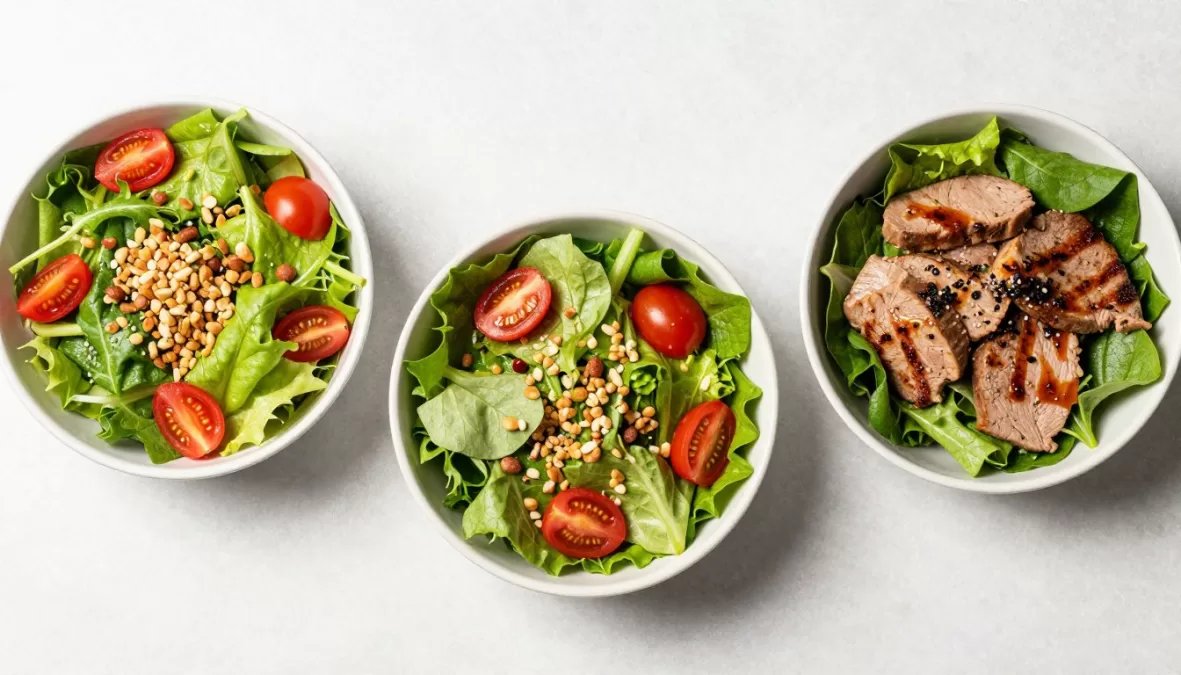 various leafy green salad preparations for weight loss meals