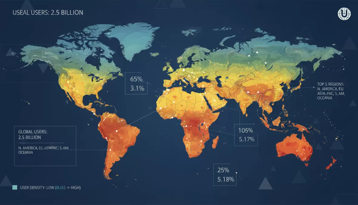world map showing geographic distribution