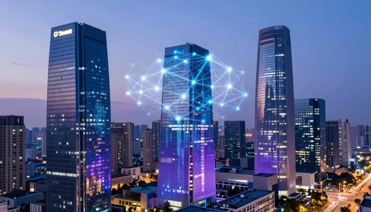 AI Companies Dominating 2026 skyline with digital neural networks