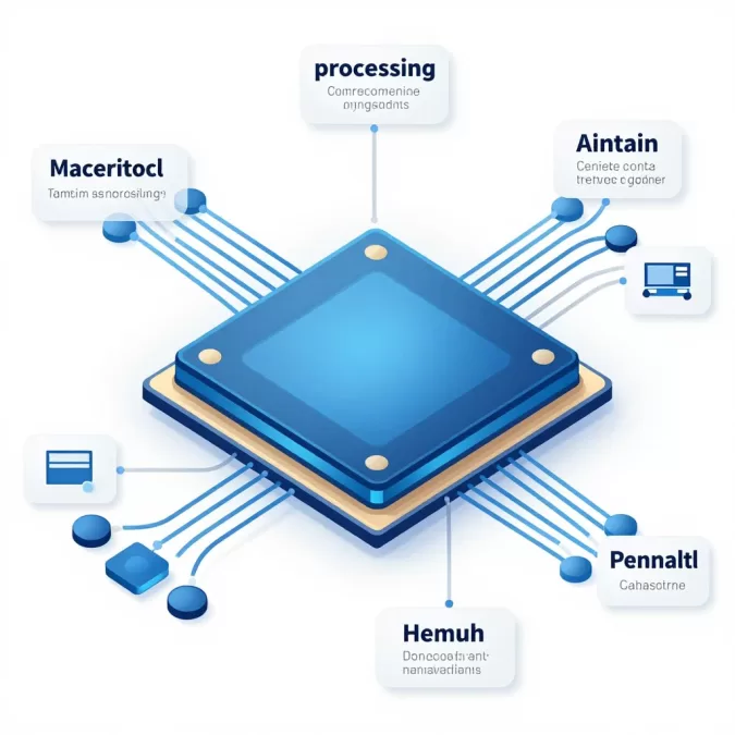 AI chip and neural processing illustration