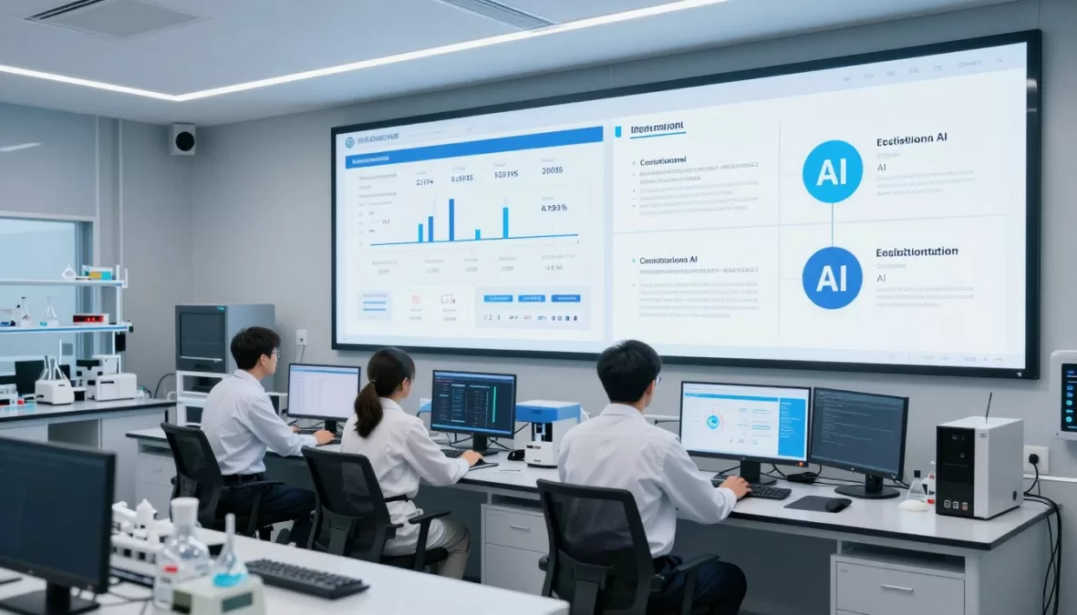 AI safety research laboratory with monitoring systems