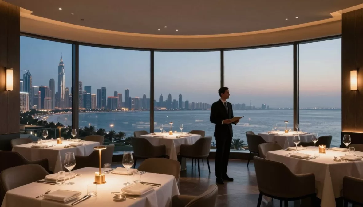 Al Muntaha restaurant at Burj Al Arab with panoramic Dubai views