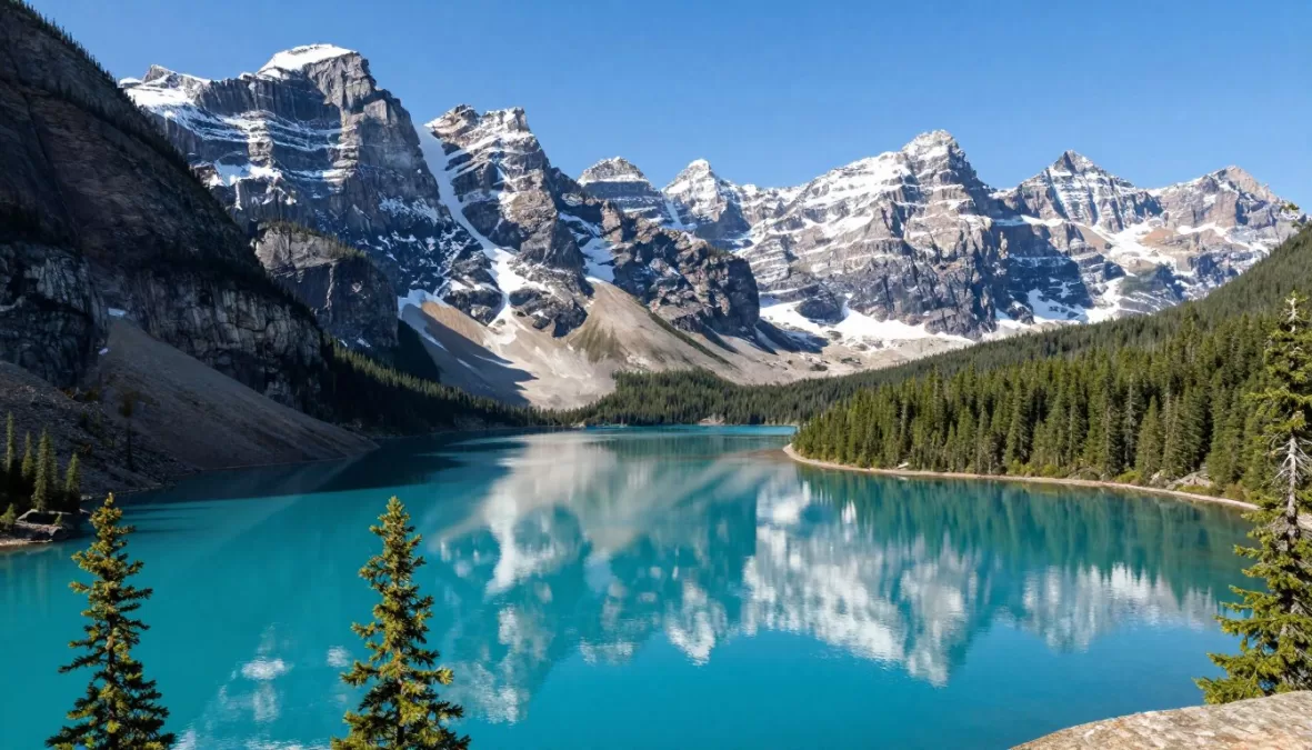 Banff National Park mountain lake reflection views
