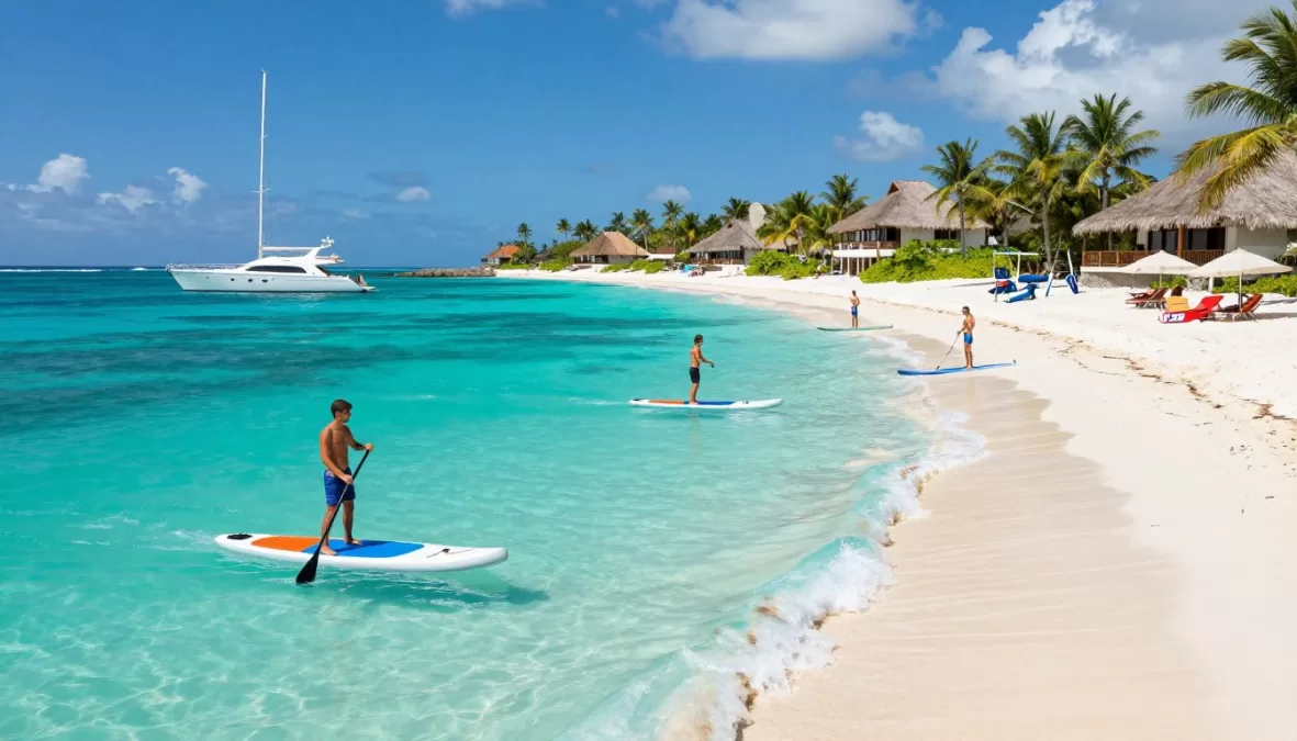 Beach activities and water sports at Eden Rock St Barths with turquoise waters