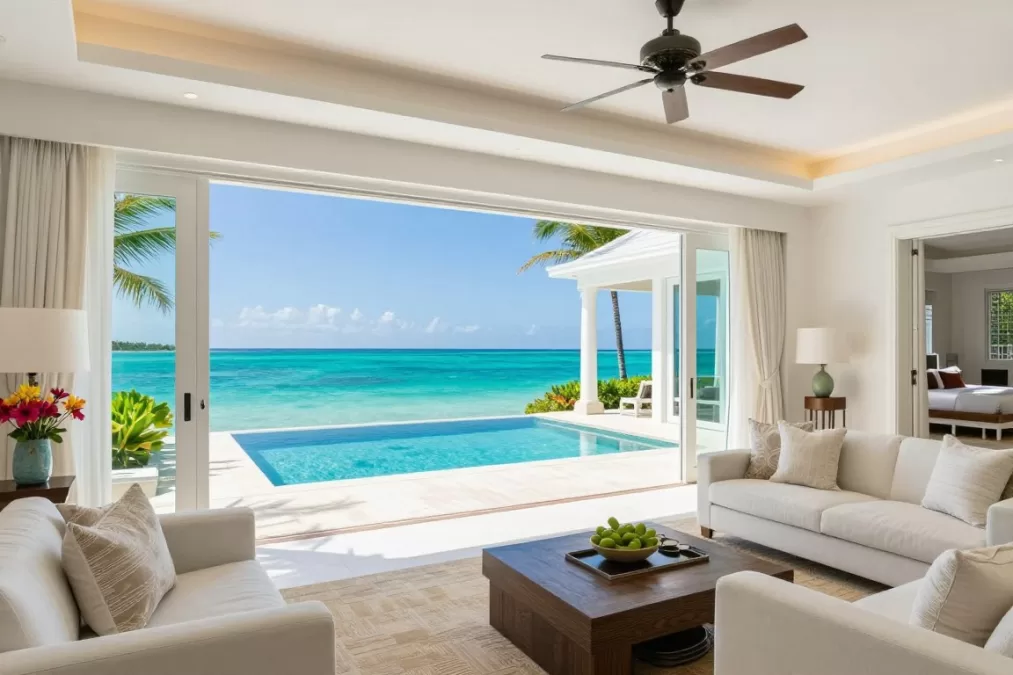 Beachfront villa at Eden Rock St Barths with private pool and Caribbean views