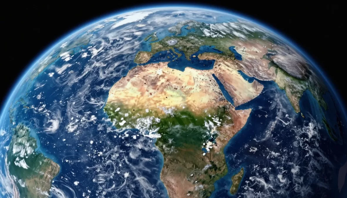 Beautiful planet Earth from space highlighting biodiversity