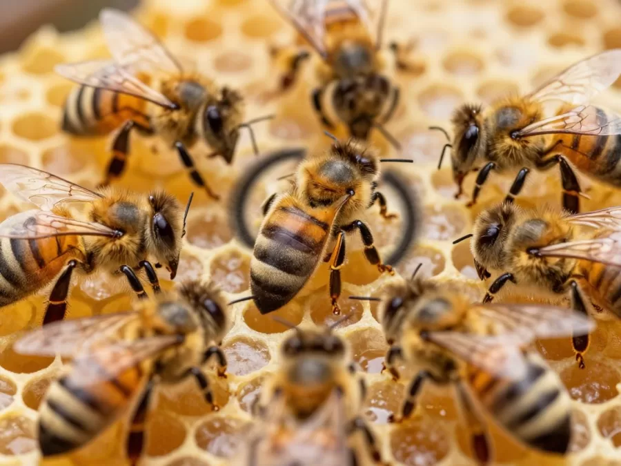 Bees performing waggle dance communication