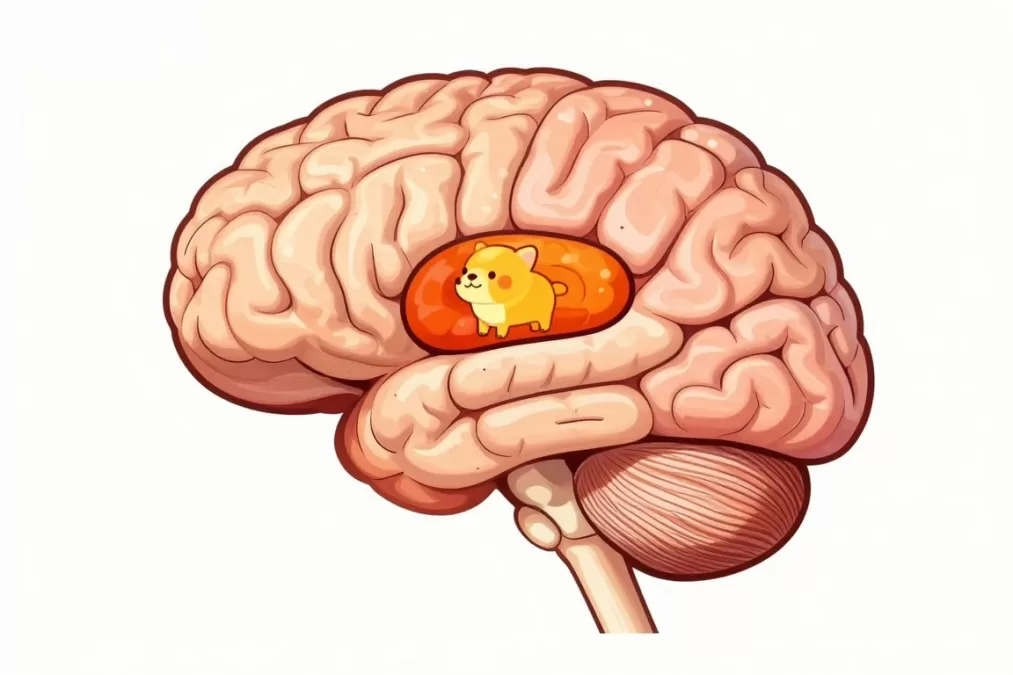 Brain scan showing activity when viewing cute animals