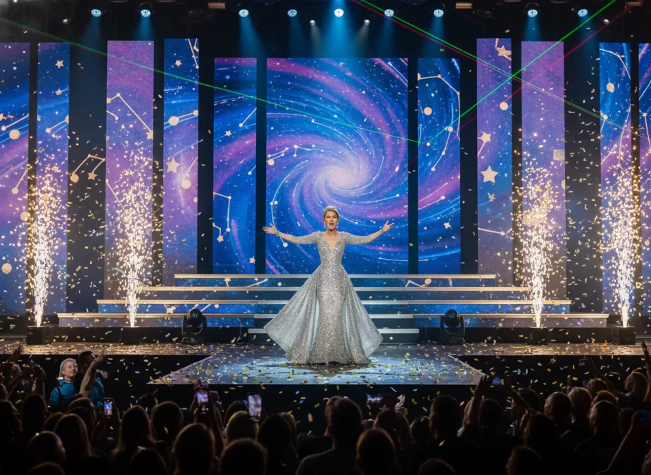 Celine Dion performing in Las Vegas residency show