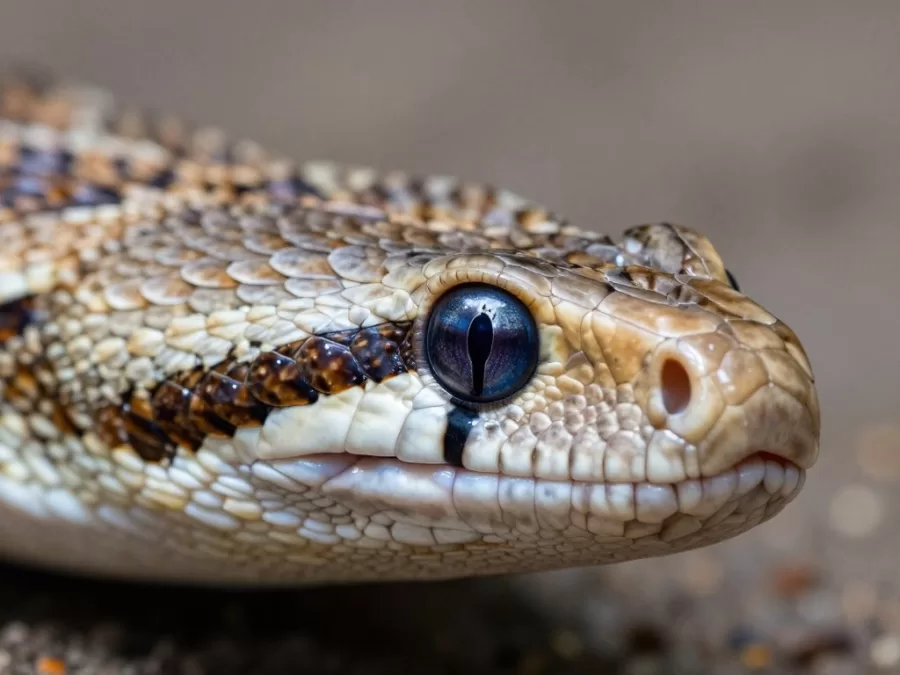 Coastal taipan head showing distinctive facial features and eyes