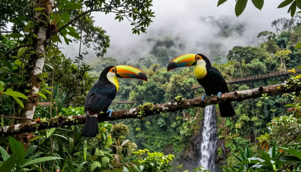 Costa Rica rainforest and wildlife showing nature tourism appeal