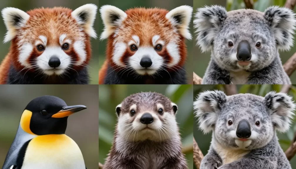 Cute animals collection featuring diverse adorable species from around the world