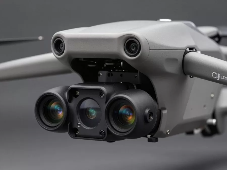 DJI Air 3S dual camera system close-up detail
