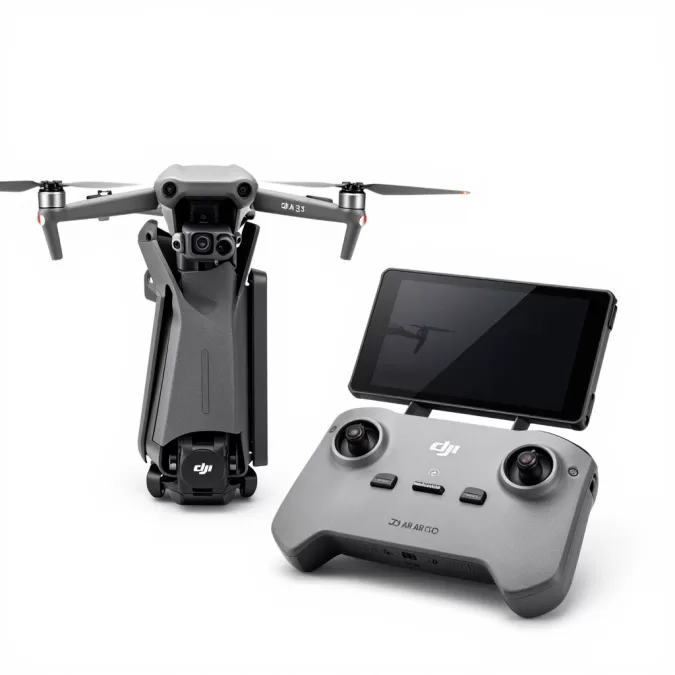 DJI Air 3S folded compact form with controller