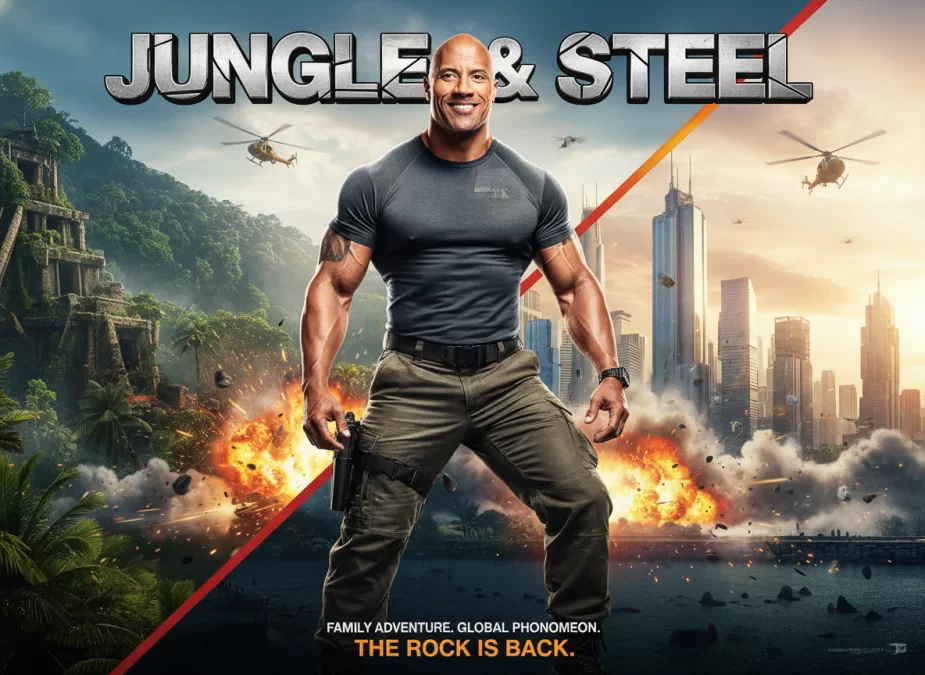 Dwayne Johnson in charismatic action hero role showcasing his massive box office appeal