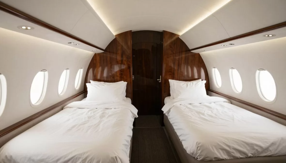 Embraer Lineage 1000E master bedroom interior