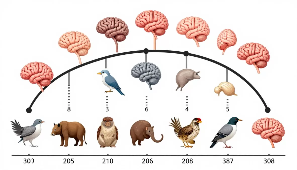 Evolutionary tree showing development of intelligence across species