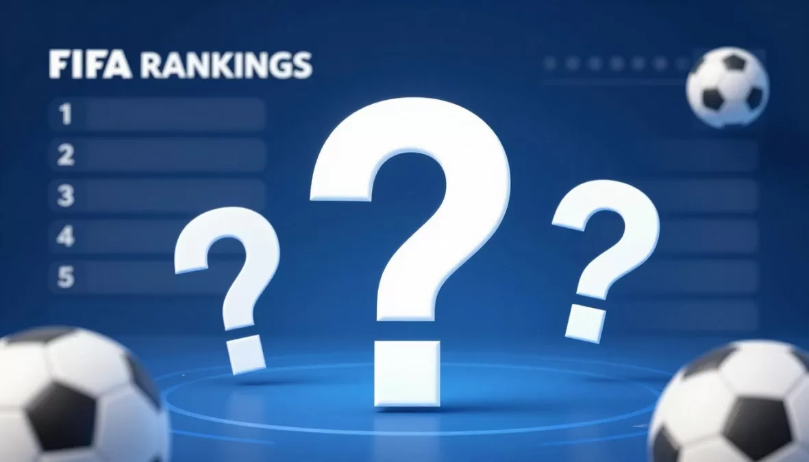 FAQ concept with question marks and FIFA ranking graphics FAQ concept with question marks and FIFA ranking graphics