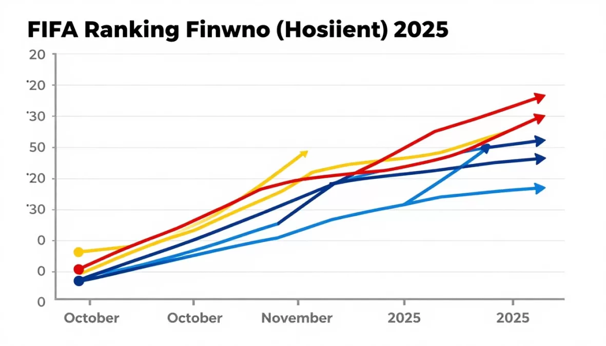 FIFA ranking changes graph showing upward and downward movements
