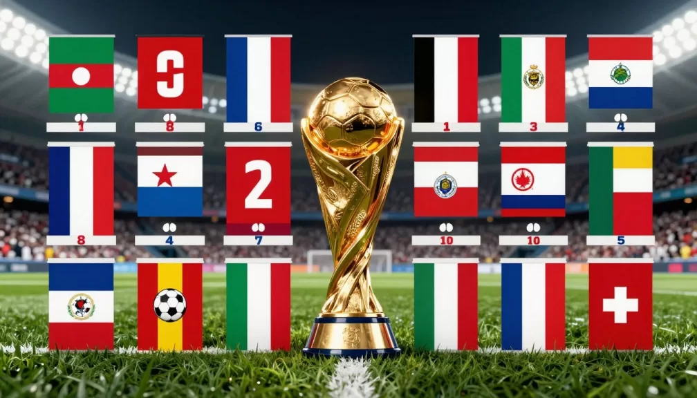 FIFA world rankings trophy celebration with top national teams