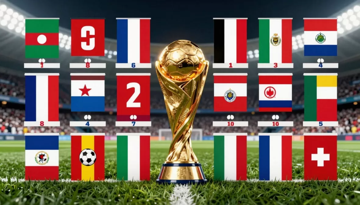 FIFA world rankings trophy celebration with top national teams