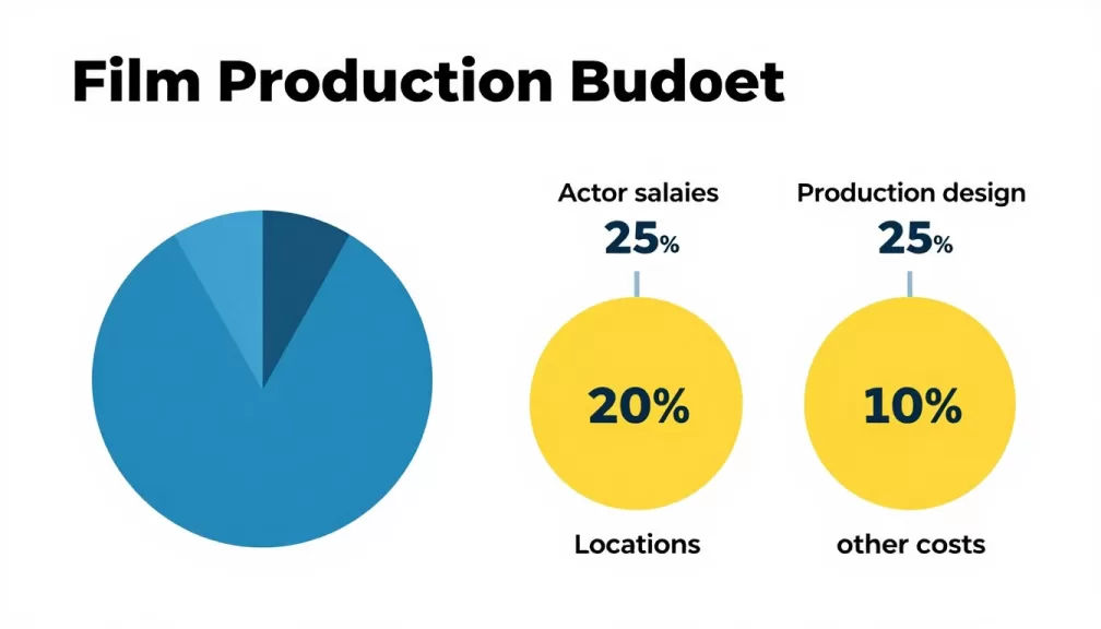 Film production budget breakdown showing categories like visual effects, actors, and locations