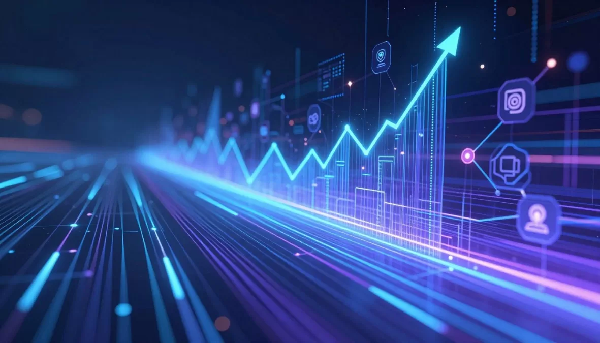 Future of AI technology trends and market growth visualization