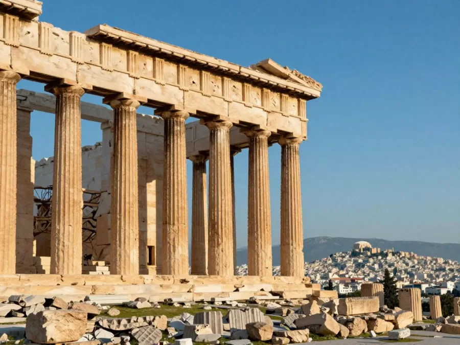 Greek ancient ruins showing historical tourism appeal