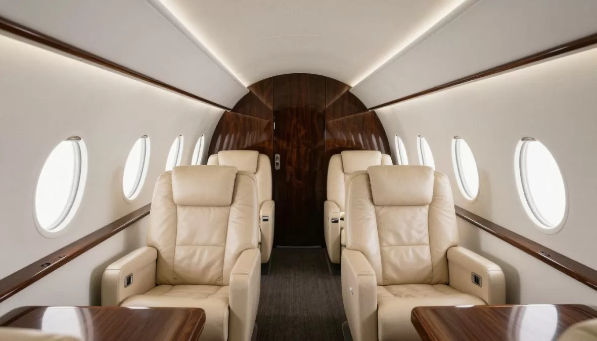Gulfstream G700 luxurious cabin interior with panoramic windows