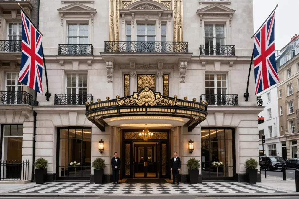 Historic Claridge's hotel exterior in London's Mayfair district