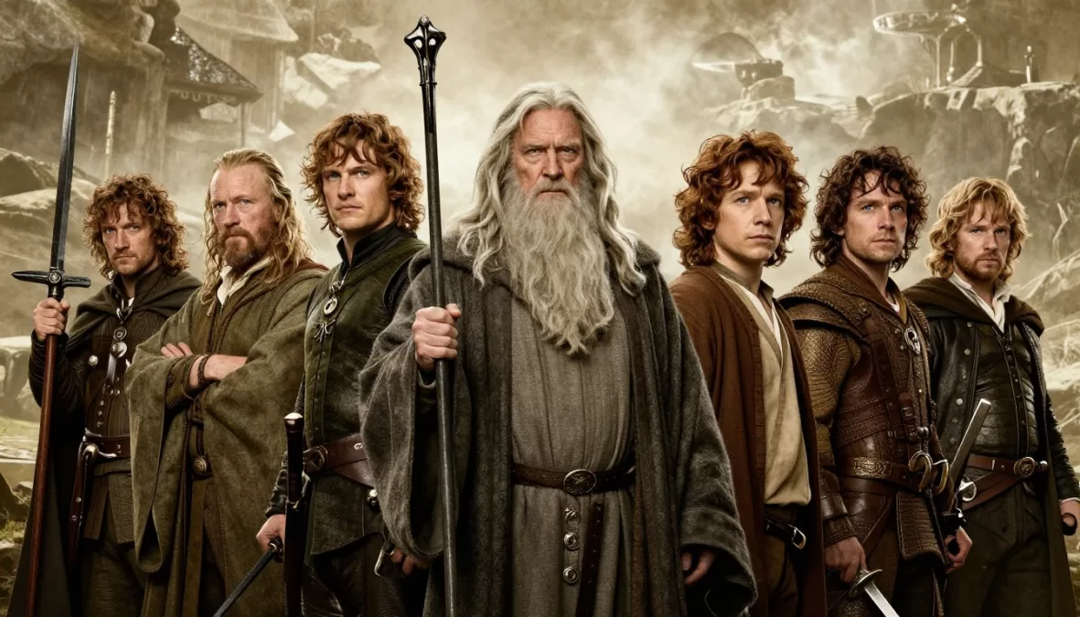 Iconic characters from Lord of the Rings assembled together