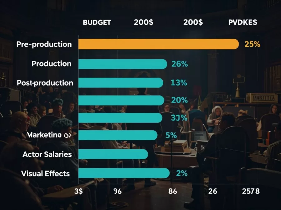 Infographic breaking down major movie budget categories
