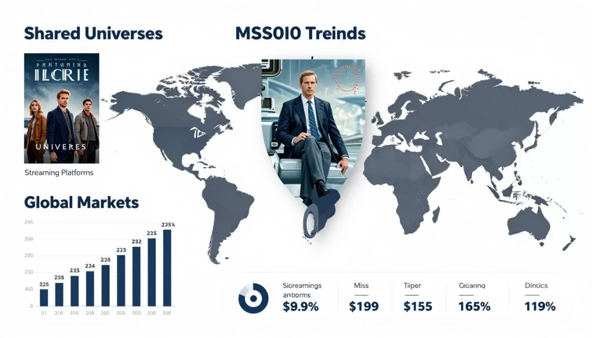 Infographic showing movie franchise trends and statistics