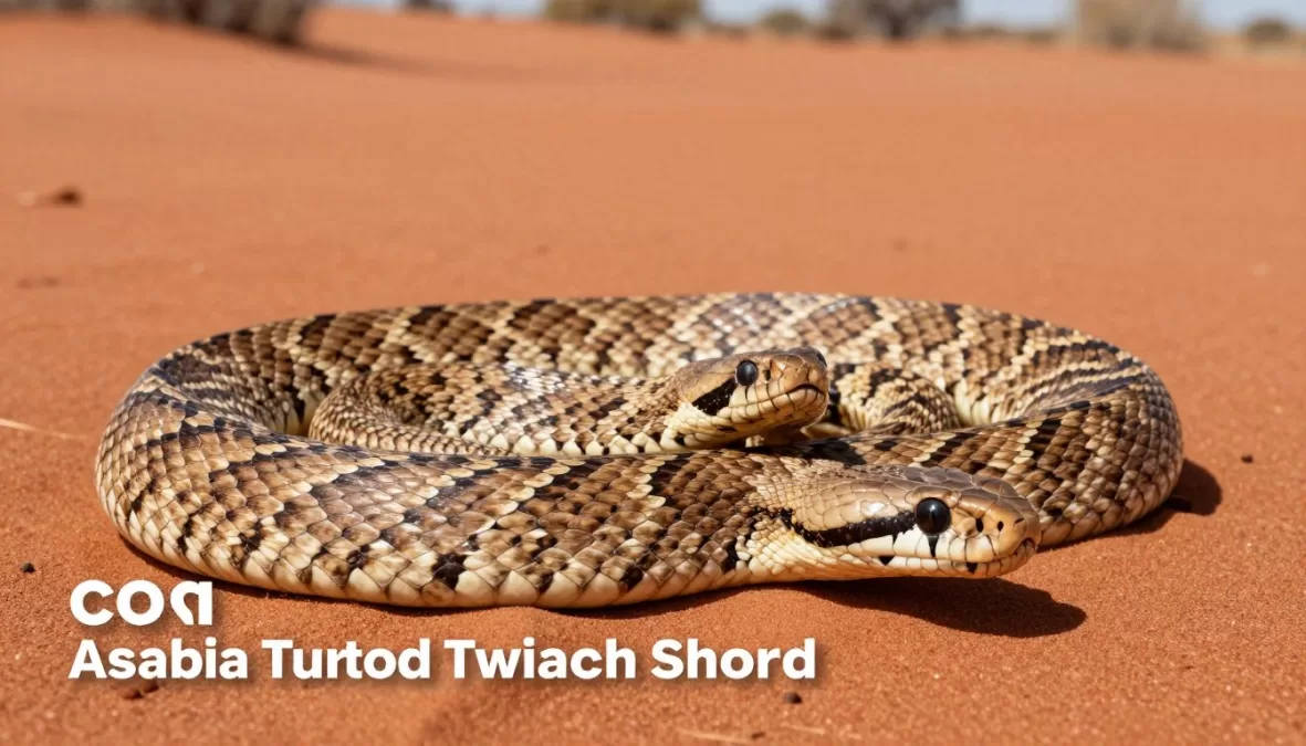 Inland taipan snake in Australian desert habitat showing distinctive coloring
