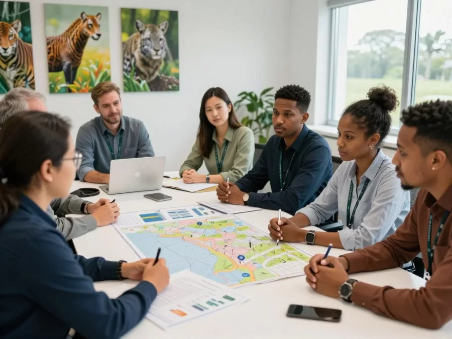 International conservation team meeting to coordinate endangered species protection efforts