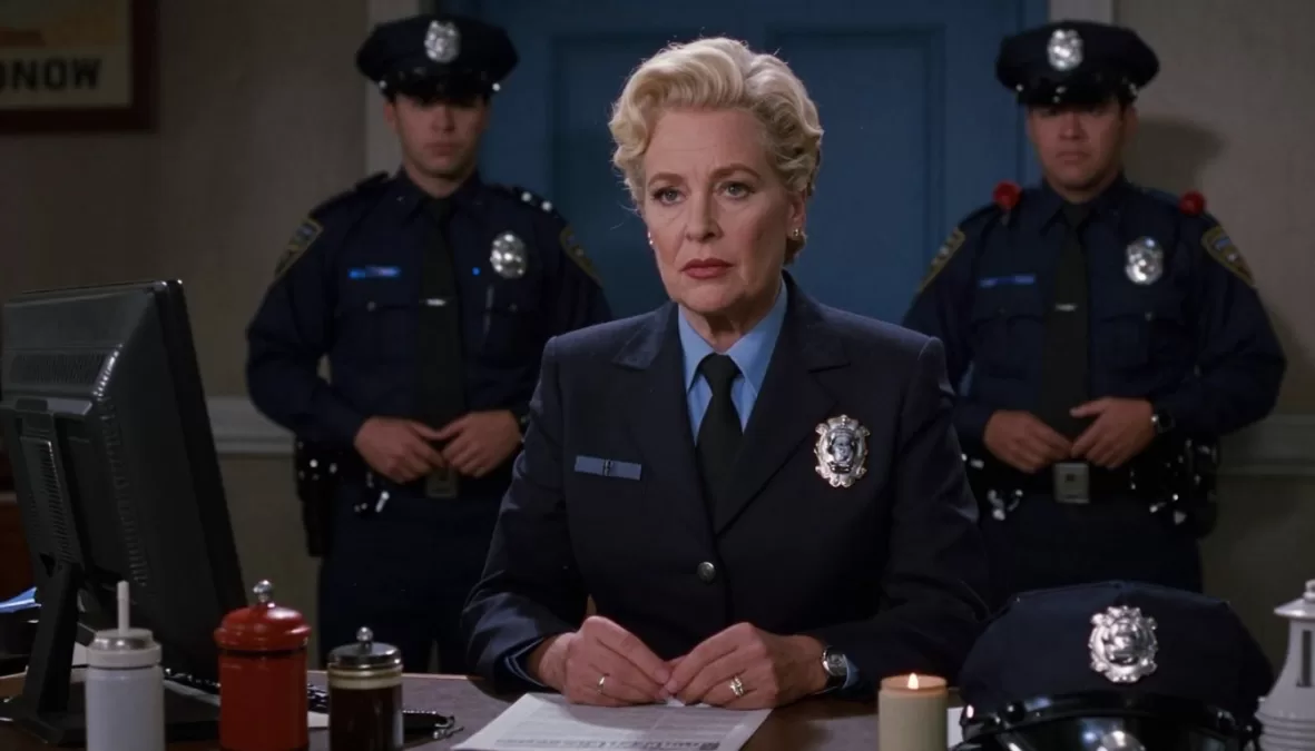 Leslie Nielsen in police detective parody scene