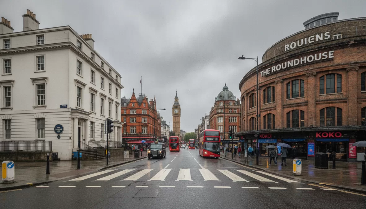London music district showing historic recording studios and venues