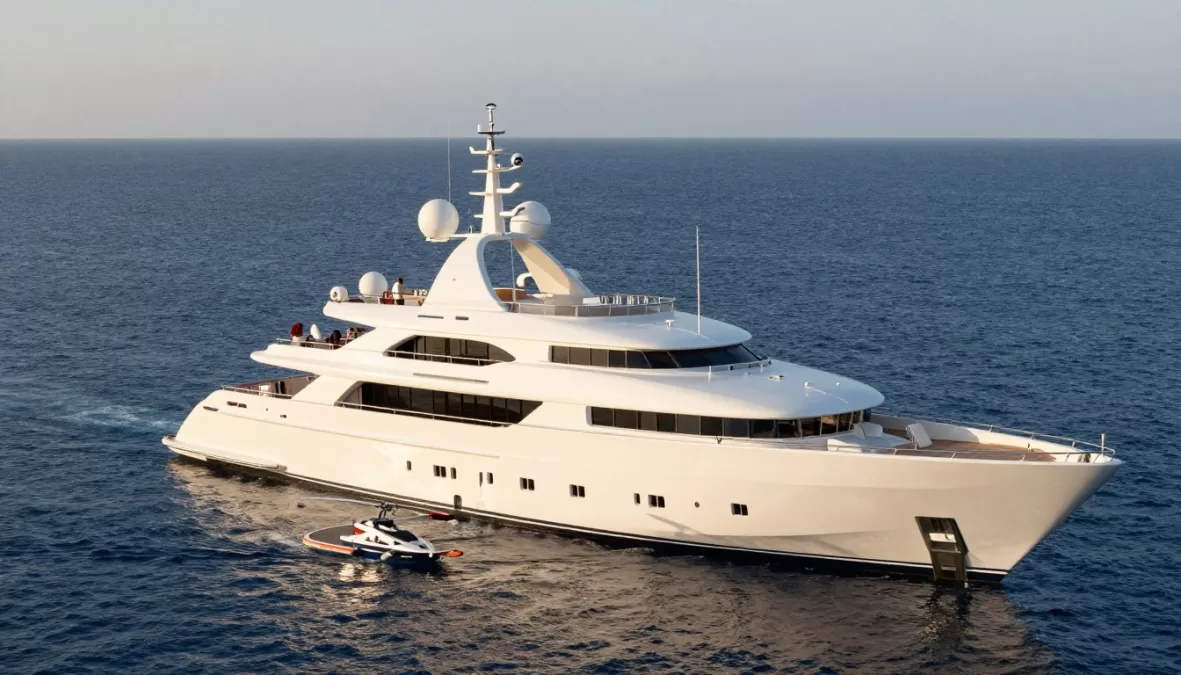 Luxury superyacht owned by wealthy family