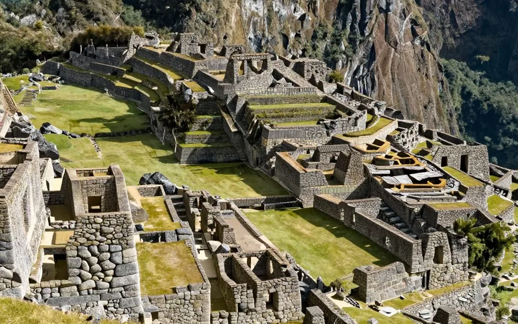 Machu Picchu detailed stonework and architecture