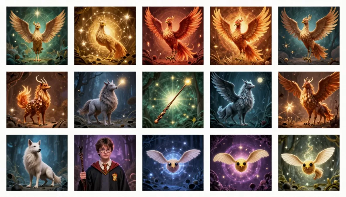Magical creatures and spells from Harry Potter universe
