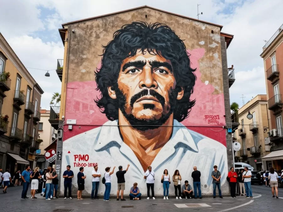 Maradona murals and tributes in Naples