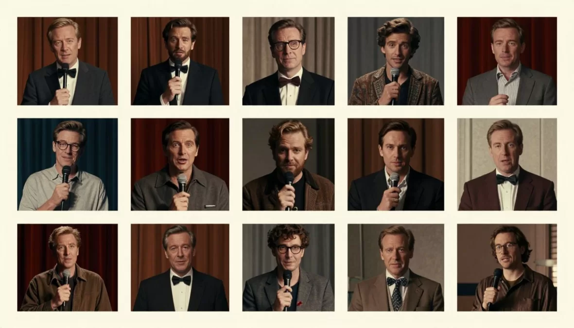 Montage of comedy films from different decades