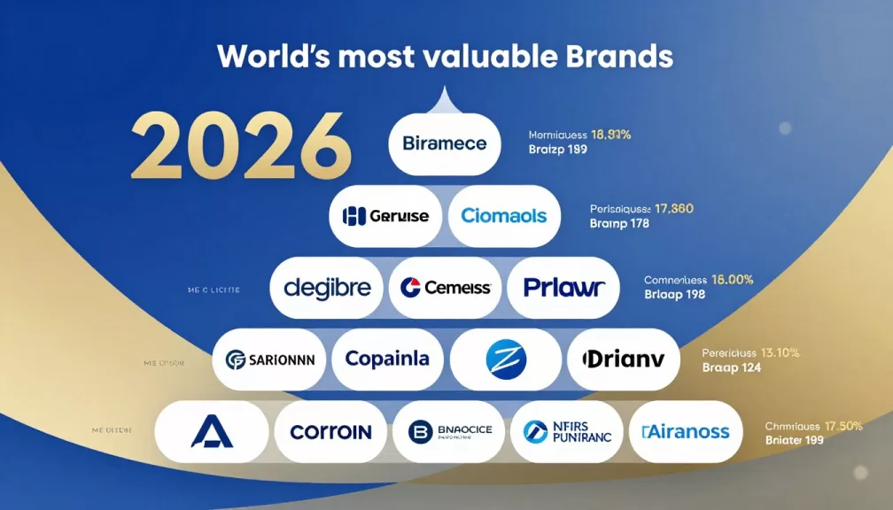 Most Valuable Brands global ranking visualization showing top corporate logos