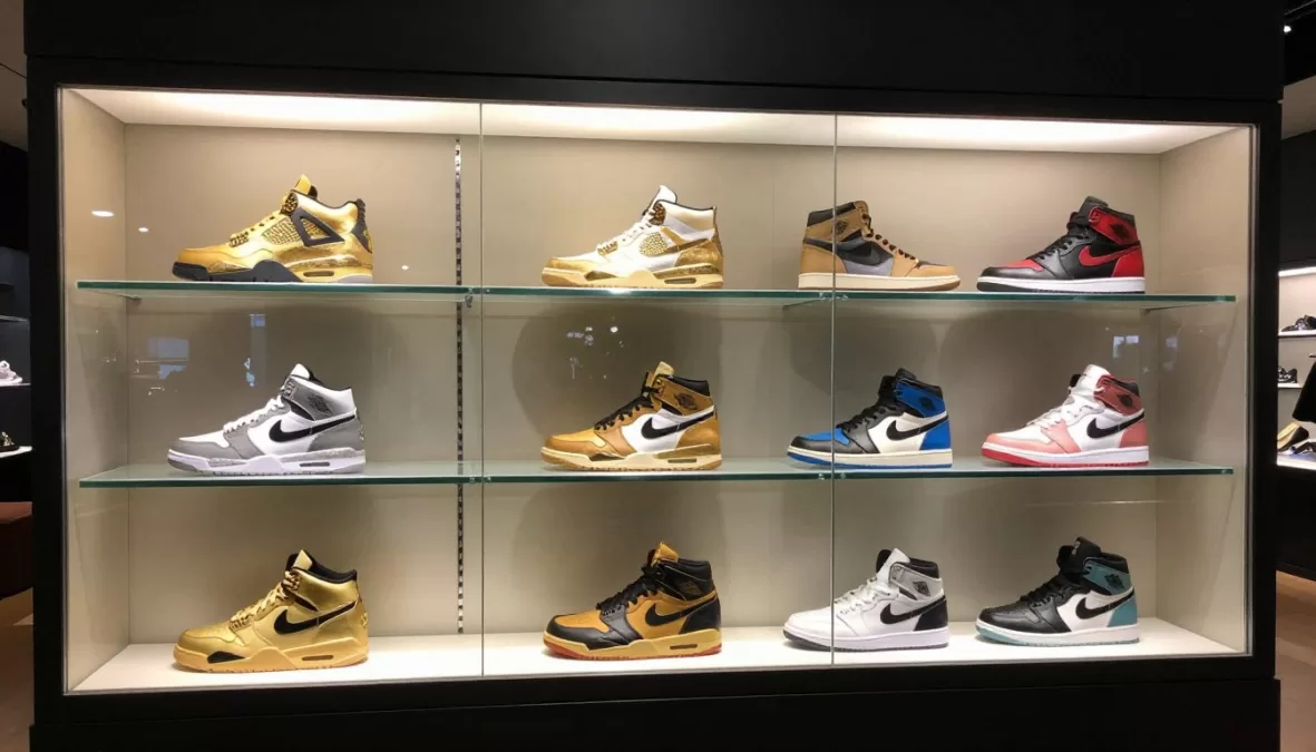 Most expensive sneakers collection display featuring rare Nike and Jordan models