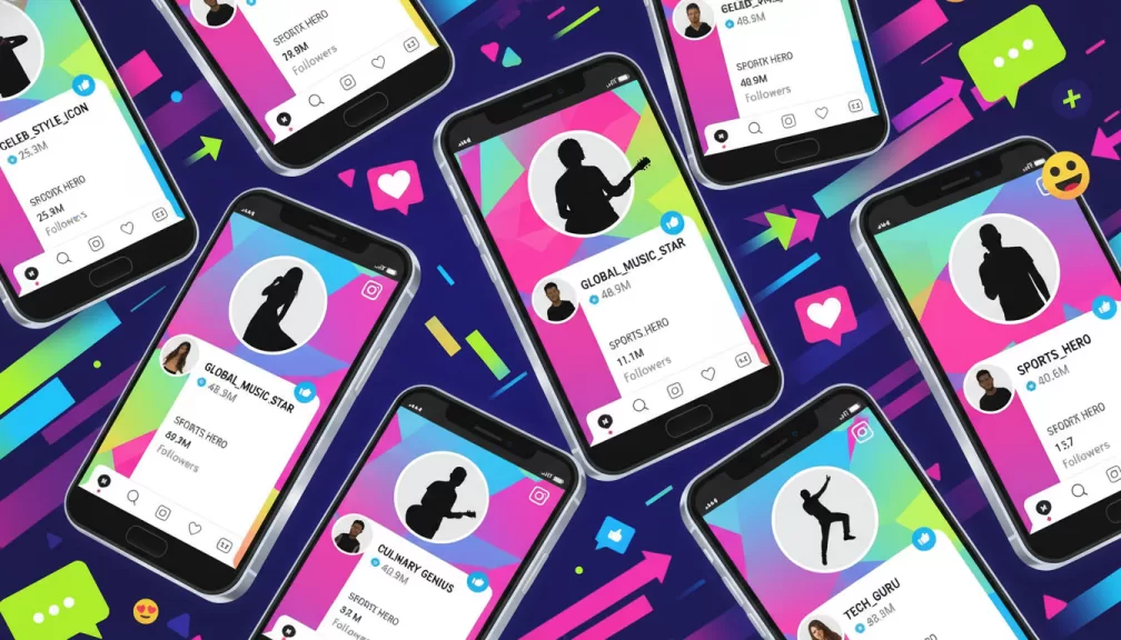 Most followed celebrities on Instagram ranking visualization
