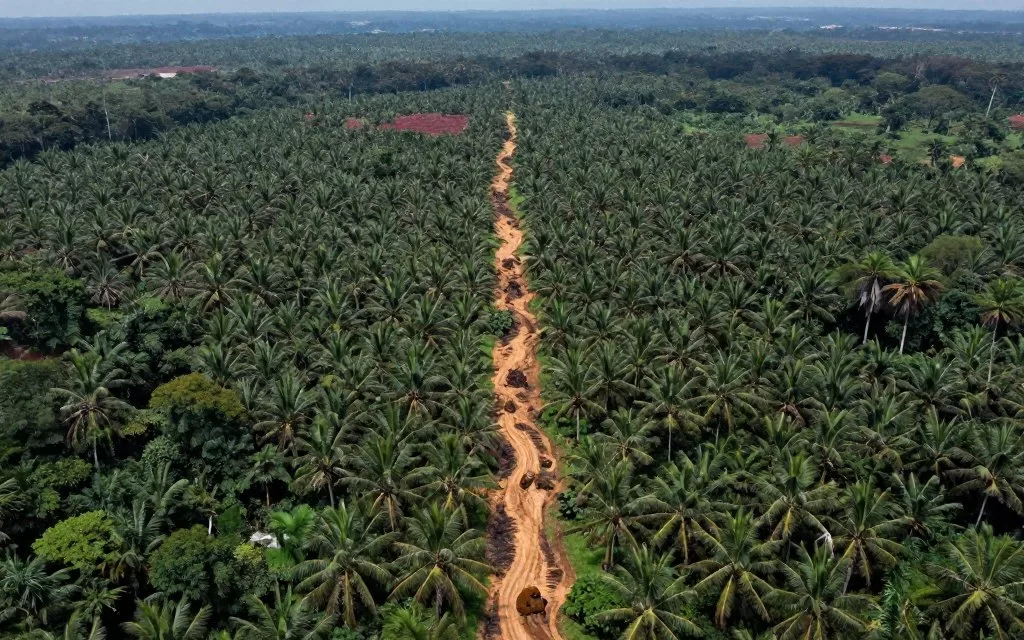 Palm oil plantation expansion threatening Sumatran orangutan rainforest habitat